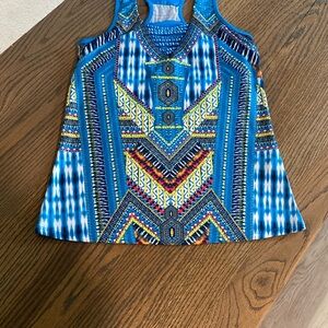 Lucky in Love Boho Sense Print Tennis Tank Small